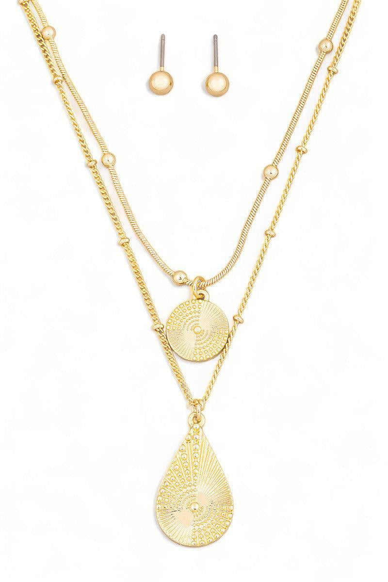 Layered Teardrop Pendant Necklace Ball Jewelry Sets - ShopStyleEdit #