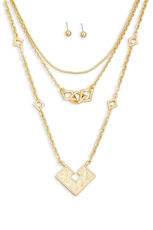 Square Shape Pendant Layered Chain Necklace & Ball Jewelry Sets - ShopStyleEdit #