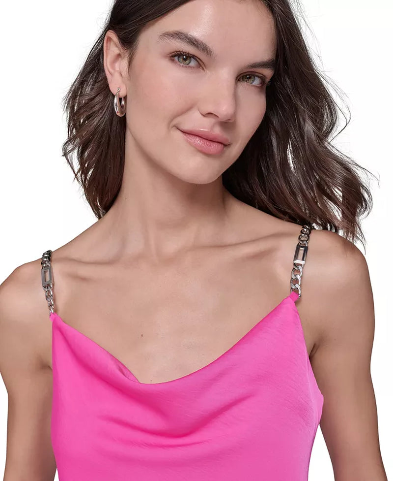 Women'S Chain-Strap Satin Cowlneck Camisole