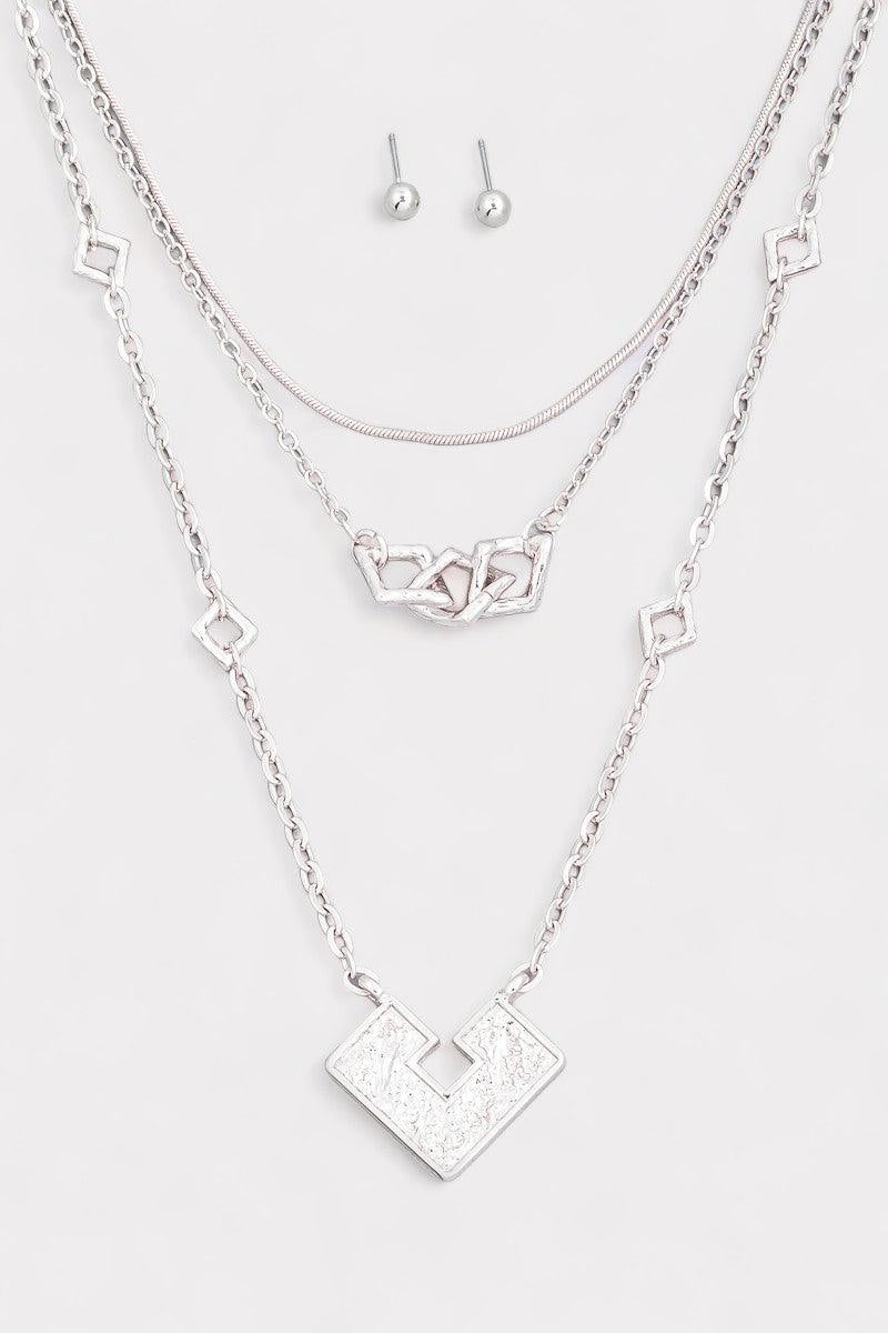 Square Shape Pendant Layered Chain Necklace & Ball Jewelry Sets - ShopStyleEdit #