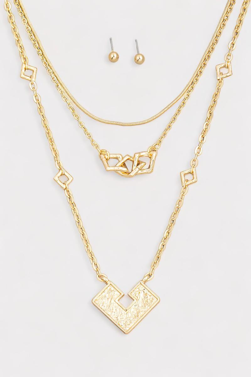 Square Shape Pendant Layered Chain Necklace & Ball Jewelry Sets - ShopStyleEdit #