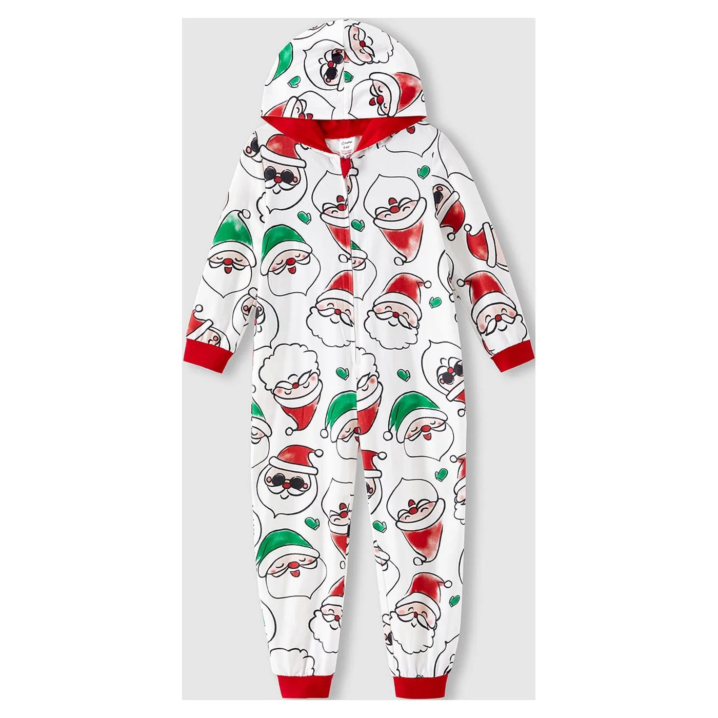 Children's onesie with Santa Claus pattern on a white background