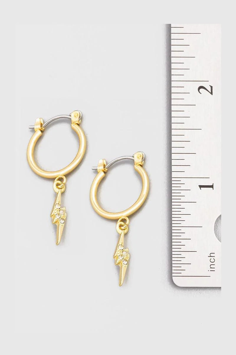 Mini Lightning Rhinestone Drop Hoop Earrings - ShopStyleEdit #
