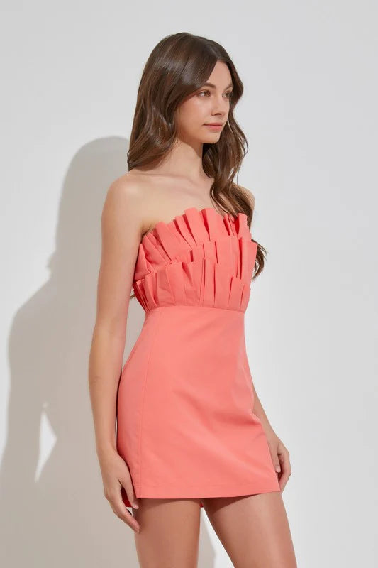 Strapless Ruffle Bust Smocked Back Tube Mini Dress - ShopStyleEdit #